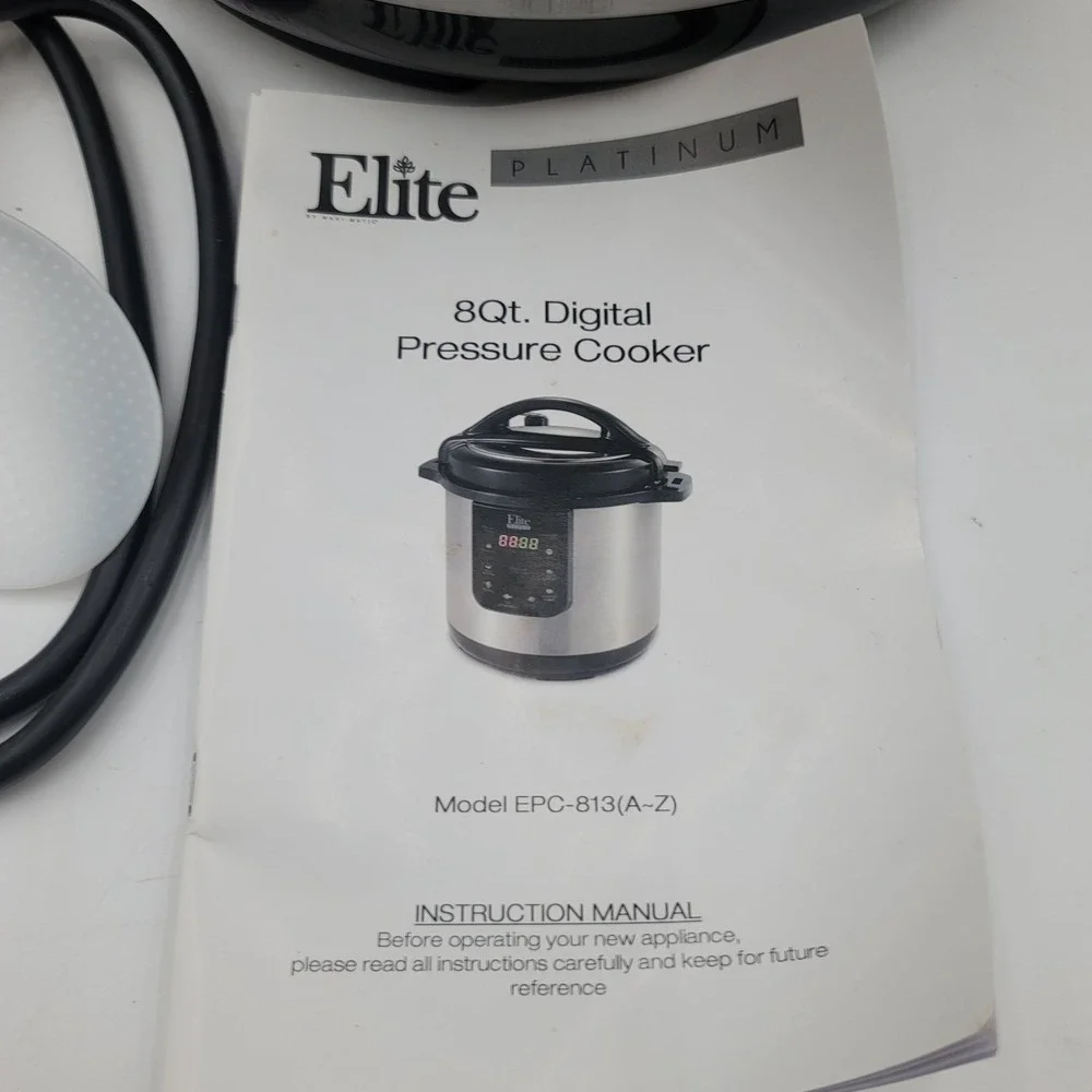 Elite Platinum 8Qt Digital Pressure Cooker EPC-813 Stainless Steel Multi-Cooker